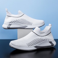 Chaussures décontractées pour hommes avec lumières LED, légères, respirantes, en mesh, à enfiler, nouvelles chaussures pour hommes