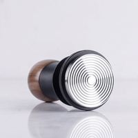 Tasseur à café en bois de noyer et acier inoxydable à force constante ; Marteau à force équilibrée à rebond automatique de type poussoir ; Compatible