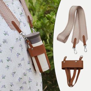 <b>Water</b> Holder <b>Strap</b> Pu Leather <b>Bottle</b> Carrier Cup Protective Sleeve With Handle - Product Image 5