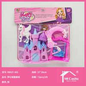 Playset castello dei sogni 2 colori Mix di plastica 72 pz/cartone castello principessa finto gioco giocattolo giocattolo regalo per bambini - Product Image 1