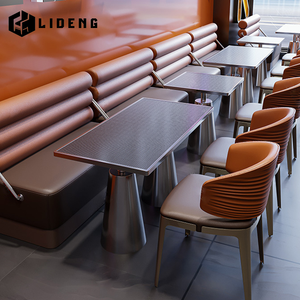 Customized Modern Western Restaurant <strong>Half</strong> Circle Deck Sofa Dining Stainless Steel Table and <strong>Chair</strong> - Product Image 2