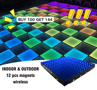 Plancher de danse LED sans fil DMX portable IP65 pour mariage, dalles magnétiques 3D, éclairage de scène, plancher LED pour fête de mariage