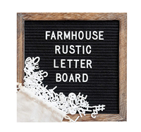 Boîte de rangement de lettres en plastique de 8x8 pouces en feutre rose avec cadre en bois