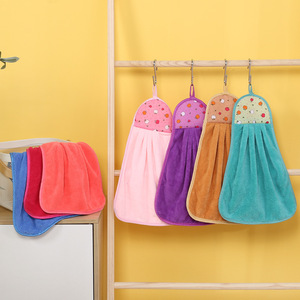 Serviette suspendue en polaire corail Carlota 30x30 cm en microfibre pour cuisine et salle de bain - Product Image 2