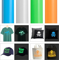 Film PET thermocollant HTV en gros, haute température, phosphorescent, pour découpe au plotter, pour vêtements