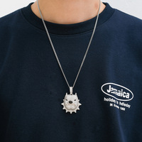BES Micro-incrusté 5A Zircon Laiton Plaqué Or Tête De Chien Pendentif pour Collier Personnalisé Hip-Hop Bijoux pour Hommes et Femmes