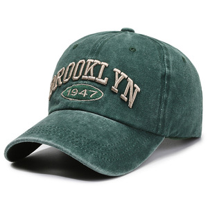 Brooklyn 1947 Embroidered <b>Baseball</b> <b>Cap</b> Cotton Unisex Outdoor Sun Shade Hat - Product Image 1