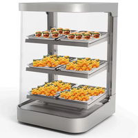 Chuangyu 6 plateaux 650W vitrine commerciale de réchauffeur d'aliments chauds en verre