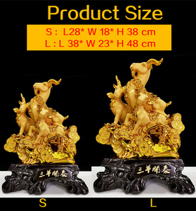 Decorazione della casa ornamento per interni resina statua <span class=keywords><strong>di</strong></span> capra d'oro in vendita statua <span class=keywords><strong>di</strong></span> scultura <span class=keywords><strong>di</strong></span> capra a tre Rams in <span class=keywords><strong>legno</strong></span> - Product Image 2