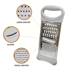 Coarse Grater with Handle Cheese Shredder Lemon Zester Grater for Kitchen Good Grip Stainless Steel Food Grater Board