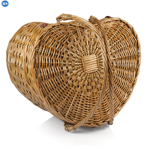 Factory Hot Selling Herzförmiger Wicker Picknick korb Rattan Picknick korb Aufbewahrung skorb - Product Image 6