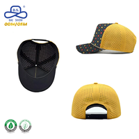 Casquette Trucker à 5 Panneaux en Mousse avec Trous Découpés au Laser, Réglable, avec Corde et Logo Brodé Personnalisé pour Sport en Plein Air Unisexe