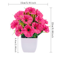 Plantes artificielles en plastique, pot carré, Bonsaï de gloire du matin, verdure en pot 22cm, décoration intérieure/extérieure pour la maison/bureau - Direct Usine