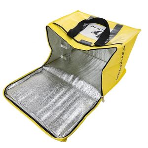 Bolsa Térmica para Almuerzo, Bolsa de Reparto de Comida, Amarilla, Personalizada, de Tela No Tejida, Aislada - Product Image 1