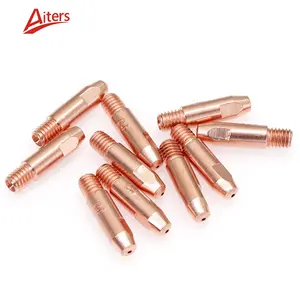 Mig consumíveis de soldagem de cobre vermelho, ponta de contato para binzel tocha m6x25 m6x28 m8x30mm para co2 mig tocha de soldagem peças