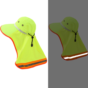 Chapeaux de soleil de travail avec logo personnalisé haute visibilité casque de sécurité réfléchissant fluorescent pour les travaux en plein air - Product Image 5