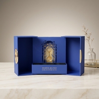 Boîte à parfum magnétique à double porte personnalisée, emballage de luxe rigide pour parfum avec insert en EVA, estampage à chaud, logo en relief, boîte cadeau