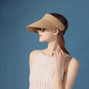 Nuevo Sombrero de Sol de Verano para Mujer, Sombrero de Paja con Visera y Banda para el Cabello, de Ala Ancha, para Exteriores - Product Image 2