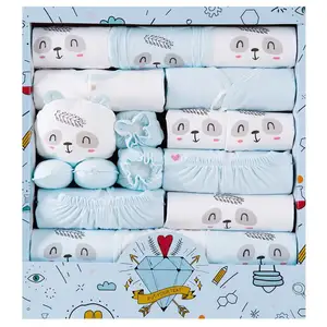 Toptan bebek saf pamuklu giysiler hediye seti kutusu ile yenidoğan bebek Full ay hediye kutusu