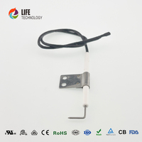 Électrode d'allumage en céramique avec support de fixation et fil pour barbecue à gaz, poêle à granulés, allumeur de cheminée – Pièces de rechange