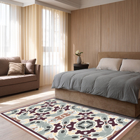 Maßgefertigter Azteken-Sonnenblumen-Kuhkopf Western-Stil Bodenmatte Teppich