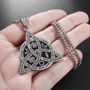 Yeni erkek Retro Viking üçgen paslanmaz çelik Nordic Celtic düğüm kolye aksesuarı - Product Image 2