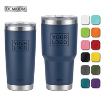 Gobelets isothermes en acier inoxydable à double paroi, sans BPA, avec logo personnalisé, 20 oz, revêtement poudré, pour voiture, voyage, café