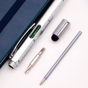 Stylo exécutif en plastique à clipser, 6 outils en 1, personnalisable avec logo, règle, rapporteur, souvenir d'entreprise, rechargeable - Product Image 2