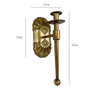 Applique murale double tête en cuivre et fer antique, finition bronze vieilli, style semi-artisanal, chandelier suspendu de luxe