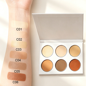 <span class=keywords><strong>Palette</strong></span> de <span class=keywords><strong>contour</strong></span> et de fond de teint crème naturelle waterproof à couvrance totale, végane, marque privée, avec correcteur blanc - Product Image 6