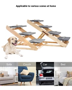 Tragegriff 2-in-1 Hunde- und Katzenrampe Massivholz Faltbare Haustiertreppe Umweltfreundlich Gelenkstützend Reisefreundlich Sofa-Bett - Product Image 6