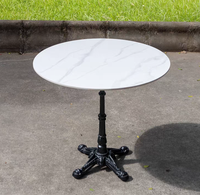 Café d'extérieur Pierre artificielle frittée Table en métal pour jardin Balcon Ensemble table et chaise durables et imperméables