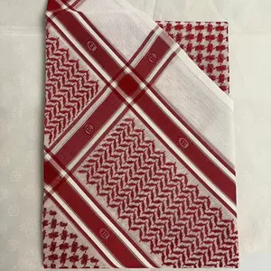 Adult Men's Arabic Headscarf Keffiyeh Middle Eastern Desert Red Shemagh Wrapped In Muslim Shemagh