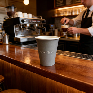 Custom Printed Black Kraft <b>Disposable</b> Paper <b>Cups</b> Eco Friendly Recyclable Single Wall Coffee <b>Cup</b> With Custom Logo for Cafe Bar - Product Image 3