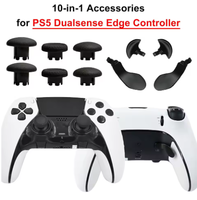 Lot de 10 pièces de rechange pour manette PS5 Dualsense EDGE : capuchons de joystick et extracteur de boutons arrière