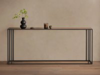 Nouvelle arrivée, meubles de salon de luxe, table console en verre avec base en acier