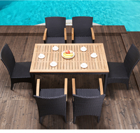 Bon prix mobilier d'extérieur pour complexe de villégiature ensemble table et chaises de jardin avec terrasse chaise de restaurant en rotin