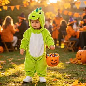 Combinaison en polaire verte pour tout-petit, motif dinosaure, pour Halloween, carnaval, spectacle, jeu de rôle, déguisement animal, pyjama - Product Image 2