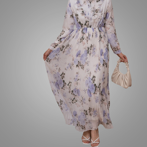 New Arrival <strong>Abaya</strong> Latest <strong>Models</strong> Fashion Floral Long Sleeve Pleated <strong>Abaya</strong> Women Muslim Dress Islamic Clothing Wholesale - Product Image 3