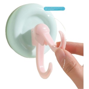 Snoepkleurige Keuken En Badkamer Aan De Muur Gemonteerde Haak Sterke Dragende Punch-Vrije Multifunctionele Plastic Zuignap - Product Image 1