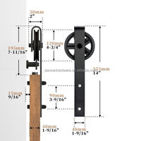 Kit de Herrajes para Puerta Corrediza de Granero de Madera Única en Forma de J, Negro, Moderno, de Alta Resistencia, Fácil de Instalar, de 2 m (6.6 pies)