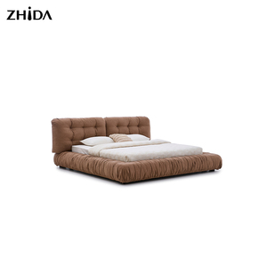 <span class=keywords><strong>Lit</strong></span> King Size en Tissu Marron Luxe Moderne pour Hôtels, avec Tête <span class=keywords><strong>de</strong></span> <span class=keywords><strong>Lit</strong></span> Capitonnée Douce et Plateforme Basse – Idéal pour Chambre, Villa, Gîte - Product Image 6