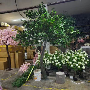 S0651 mariage décor à la maison grand fibre de verre faux ficus feuilles arbre grand vert artificiel banyan plante arbre pour intérieur extérieur décor - Product Image 4