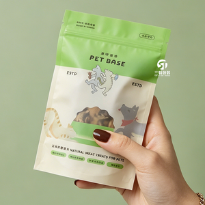 Bolsas de Embalaje Personalizadas para Golosinas de Gatos, Grado Alimenticio, con Ventana Resellable, Tipo Stand-Up, <span class=keywords><strong>a</strong></span> Prueba de Humedad, Bajo MOQ, Impresión para Alimentos para Mascotas y Bebés - Product Image 1