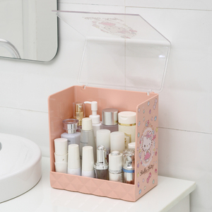 Caixa para armazenamento de cosméticos, caixa de plástico para organizar maquiagem com cobertura destacável - Product Image 5