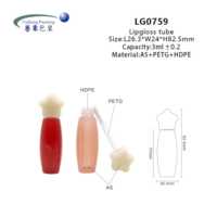 Tube de gloss à lèvres personnalisé de 3 ml en AS+PETG+HDPE, conteneur de gloss à lèvres avec logo, matériaux recyclés, emballage cosmétique