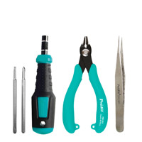 Pro'skit PK-603 Juego de Herramientas Básicas de Grado Industrial para Modelismo, Kit de Manualidades Básico para Aficionados y Estudiantes con Instrucciones