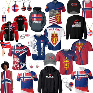 Sudadera con Capucha Extra Grande Unisex con la Bandera de Noruega, Sudadera con Estampado Personalizado, Chaqueta 100% Poliéster para Verano - Product Image 1
