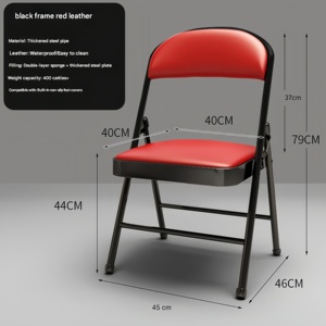 Heavy Duty <strong>Metal</strong> <strong>Folding</strong> <strong>Chairs</strong> with Soft PU Padded Seats Black and White for Conference &amp; Banquet - Product Image 3