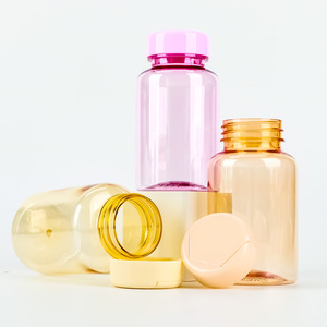 Colorful Transparent PET Capsule <b>Bottle</b> Pharmaceutical <b>Pill</b> Container With Screw Cap For Vitamin Supplement Packaging - Product Image 6